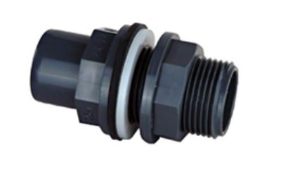 PVC-1105 PVC Tankverschraubung Klebe Loch &Oslash;60mm / Rohr &Oslash;50mm
